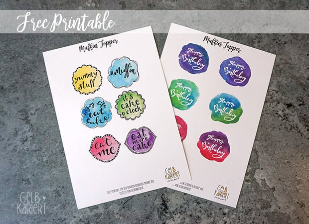 Printable – Muffin Topper mit Handlettering