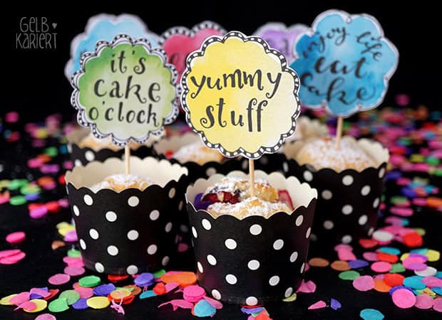 Printable – Muffin Topper mit Handlettering