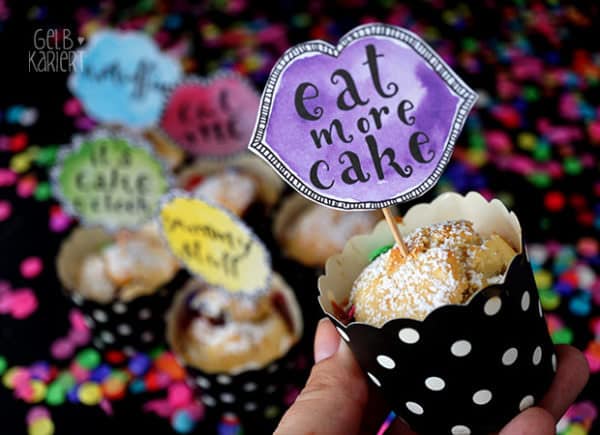 Printable - Muffin Topper mit Handlettering