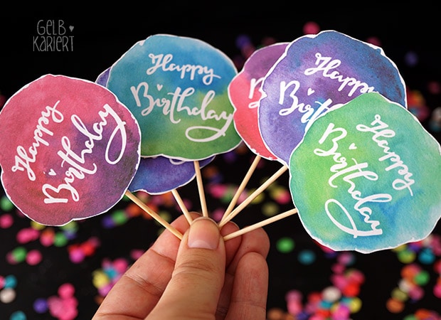 Printable – Muffin Topper mit Handlettering