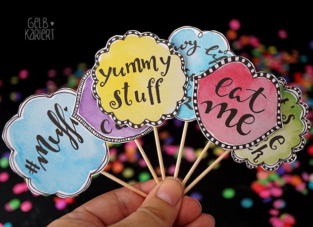 Printable – Muffin Topper mit Handlettering