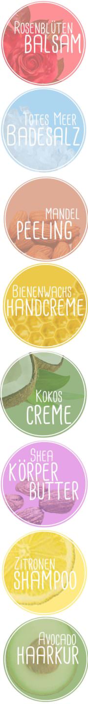 8 Rezepte für Naturkosmetik inkl. Etiketten