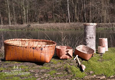 Birkenrinde Sammelkorb bauen