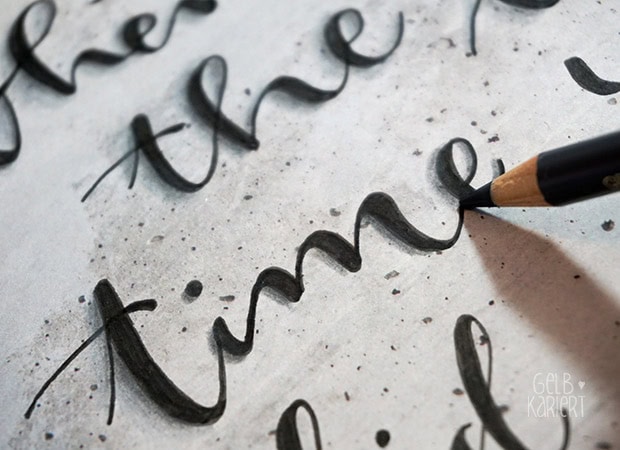 Schatten mit Polychromos malen für dein Handlettering