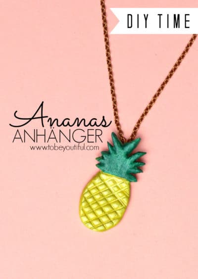 DIY Fimo Ananas Anhänger - Favicon als Charm