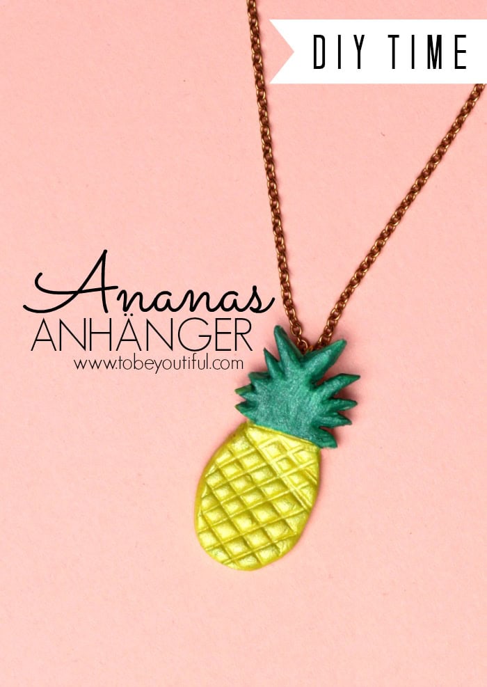 DIY Fimo Ananas Anhänger – Favicon als Charm