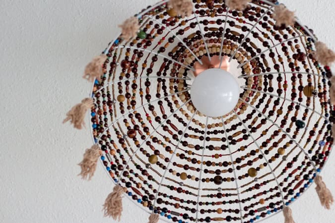 DIY | Boho Lampenschirm mit Holzperlen