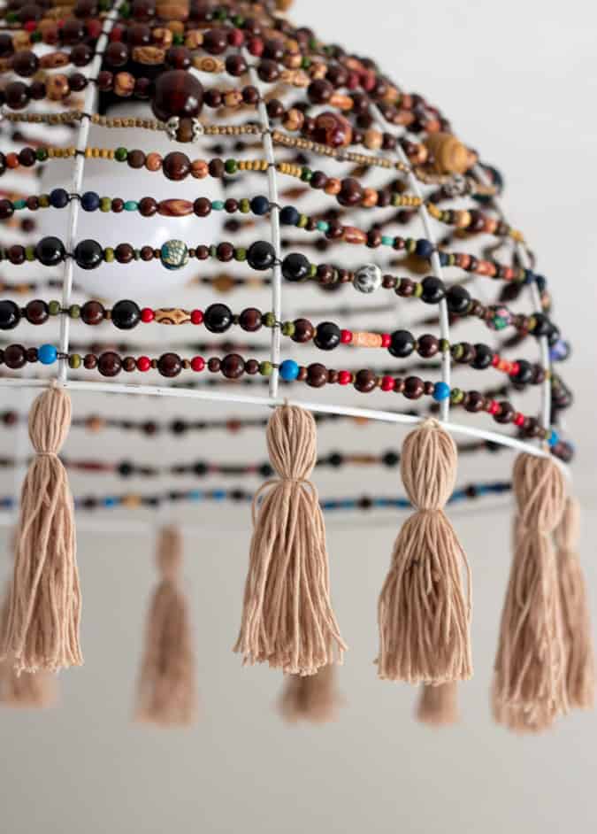 DIY | Boho Lampenschirm mit Holzperlen