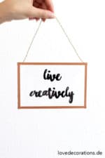 DIY Wanddeko mit Handlettering