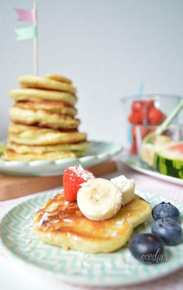 Pancake-Turm zum Frühstück