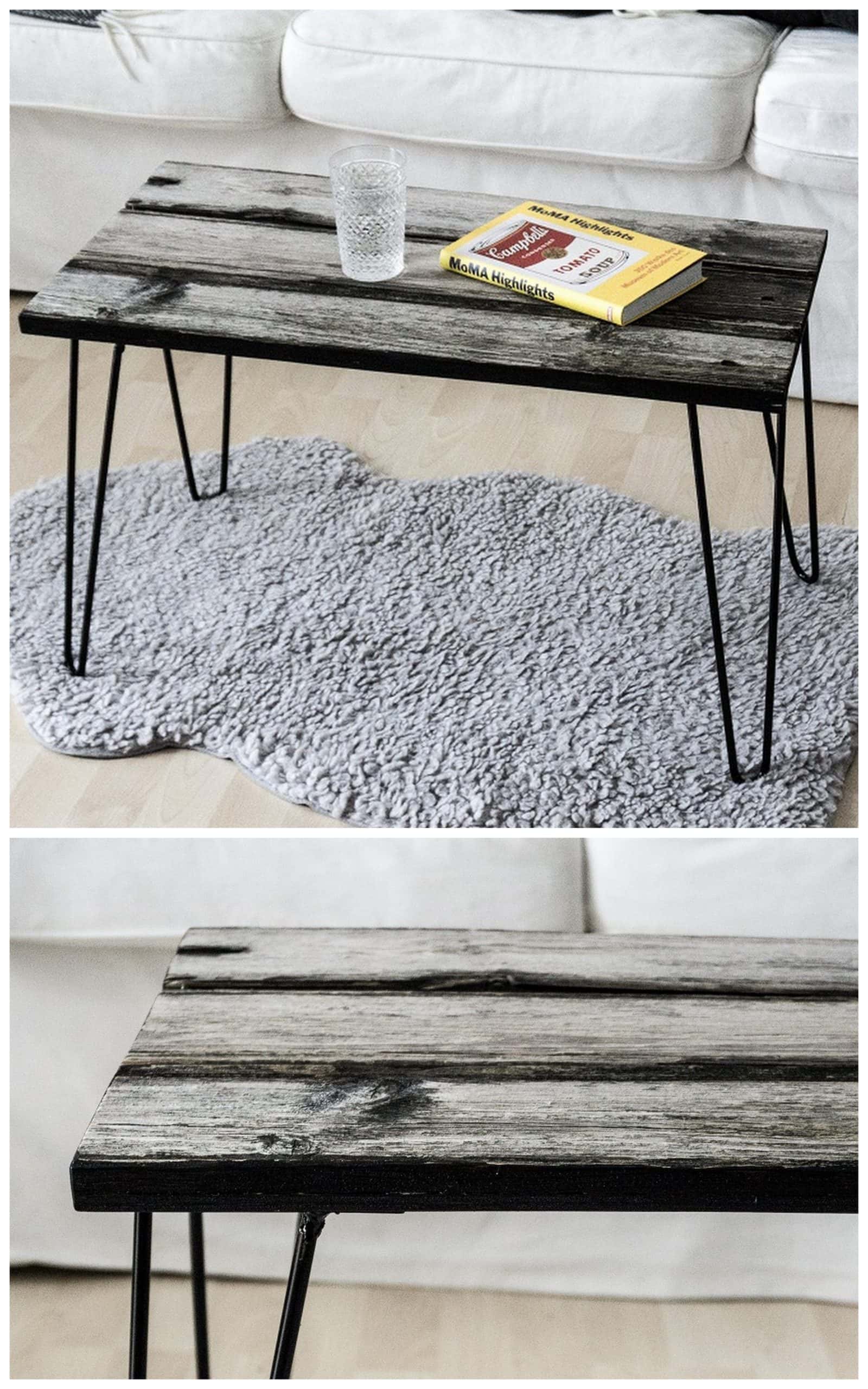 Altholz Upcycling: Beistelltisch mit Hairpin Legs