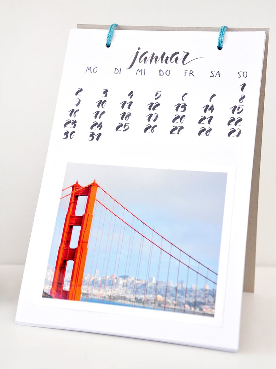 Fotokalender mit handgeletterten Seiten & Freebies dazu