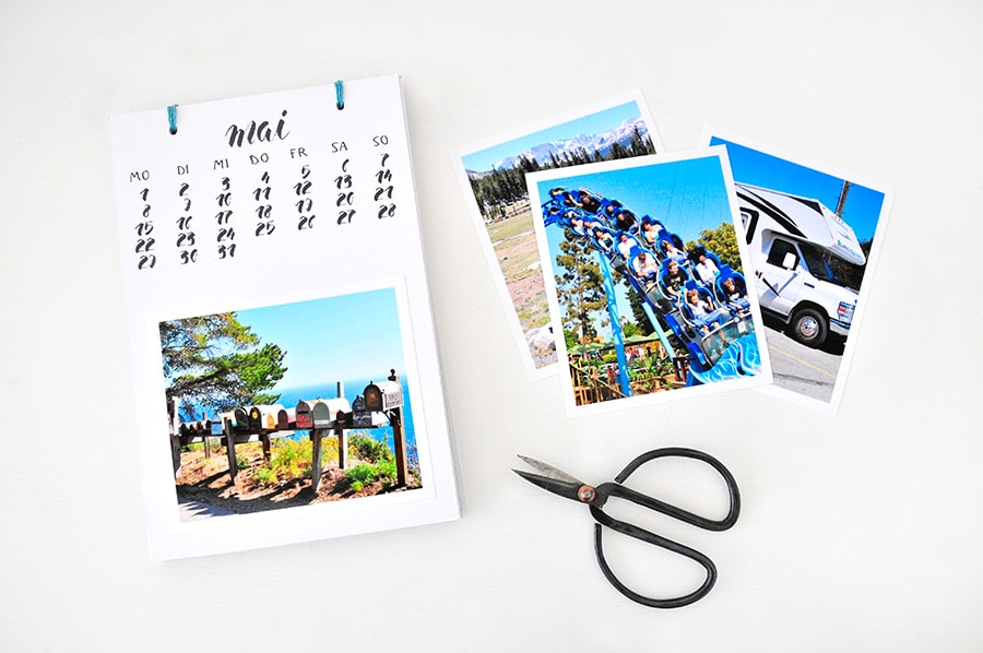 Fotokalender mit handgeletterten Seiten & Freebies dazu