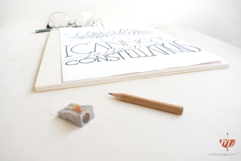DIY Handlettering Wandbild aus Holz für den Balkon