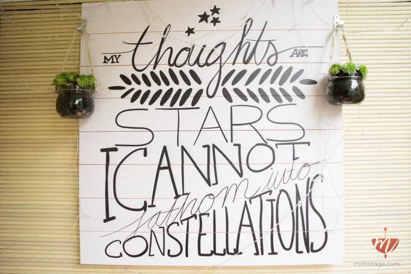 DIY Handlettering Wandbild aus Holz für den Balkon