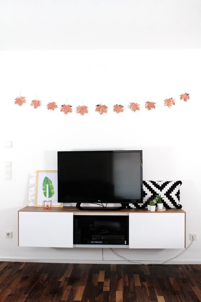 DIY Kupfer Herbst-Girlande aus Ahornblättern