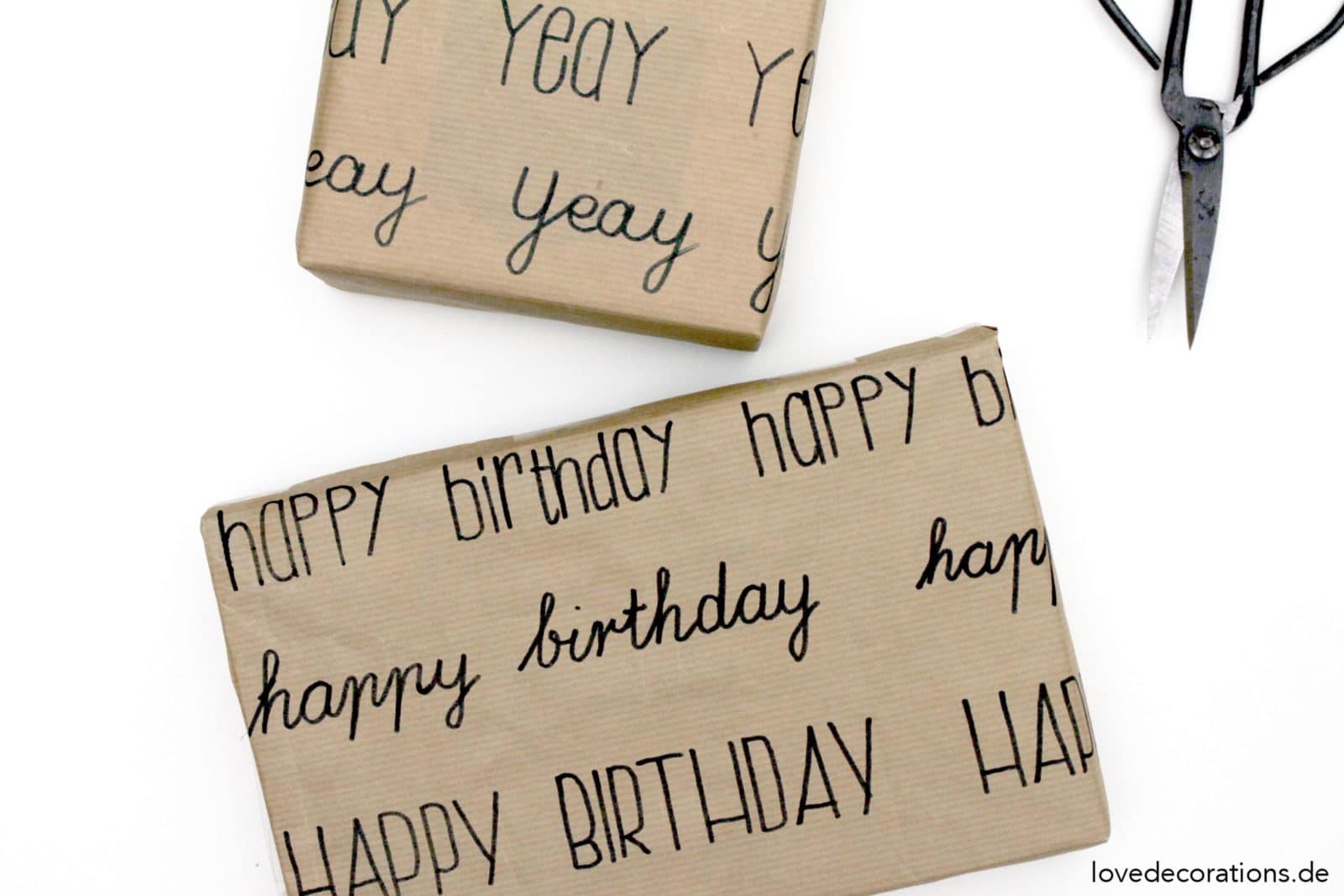 DIY Geschenkpapier beschriften