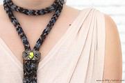 Herbstlicher Choker mit Strickliesel