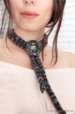 Herbstlicher Choker mit Strickliesel