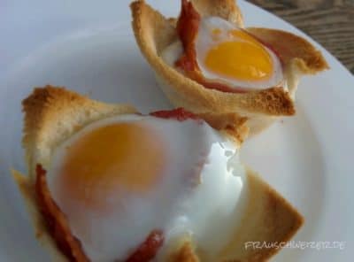 gebackene Eier für Frühstück