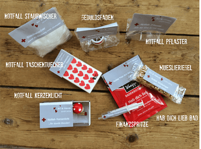 Hochzeitsgeschenk "Notfallbox für schlechte Zeiten"