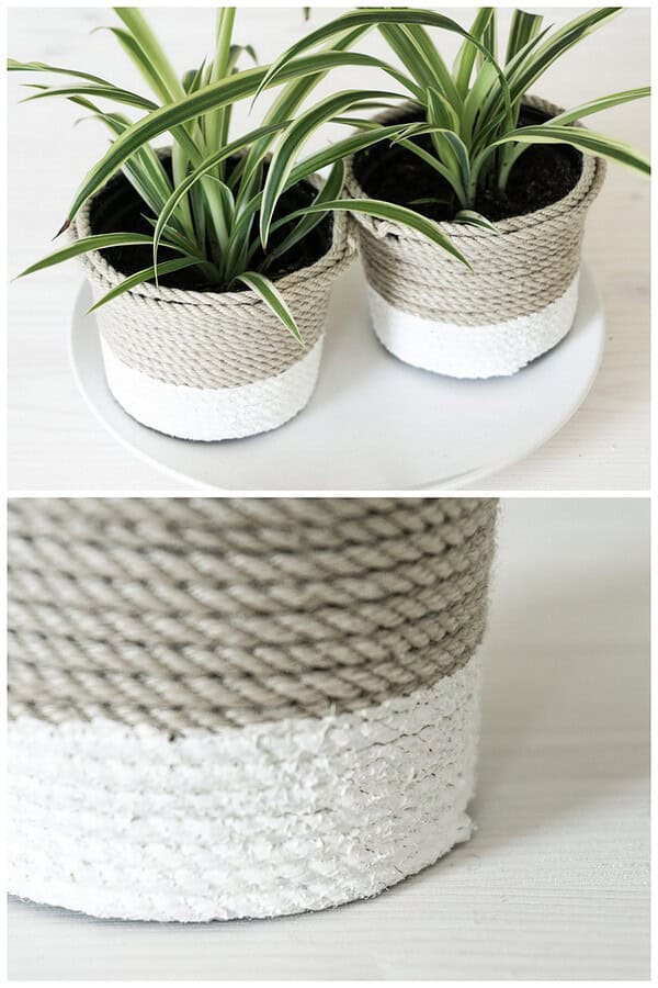 DIY Plastiktopf-Upcycling mit Sisal