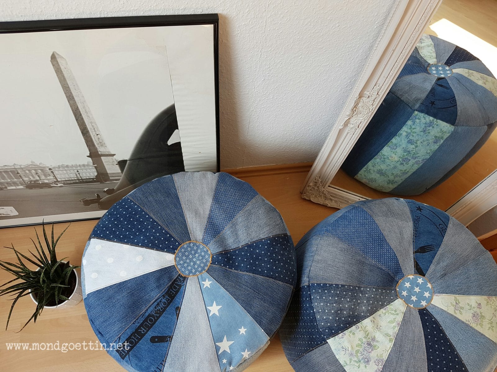 Pouf mit Schnittmuster + Anleitung