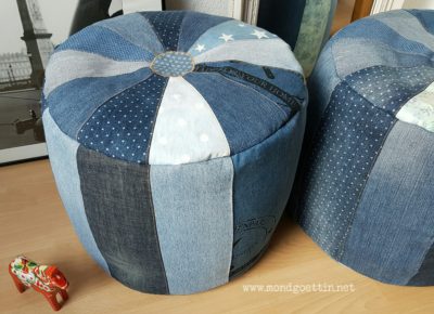 Pouf mit Schnittmuster + Anleitung