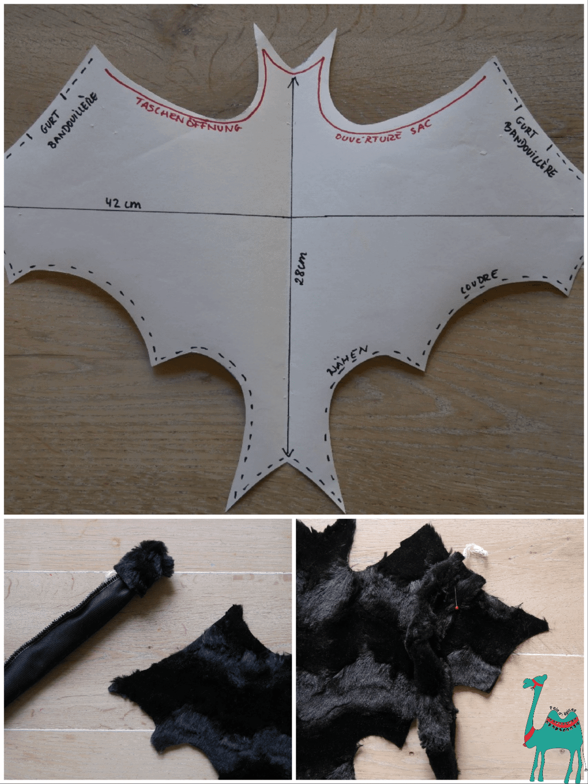 Fledermaustasche, eine Anleitung für Halloween!