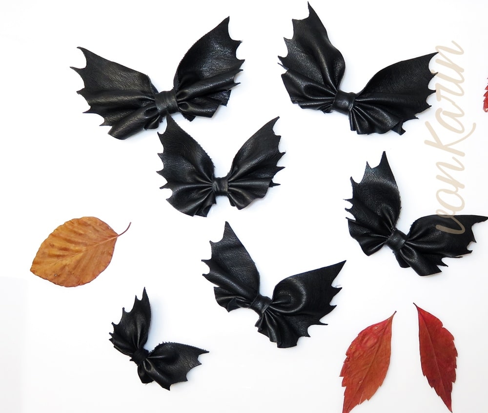 Bat Bows – Fledermaus Schleifen aus Lederresten