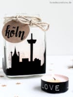DIY Skyline Teelichtglas