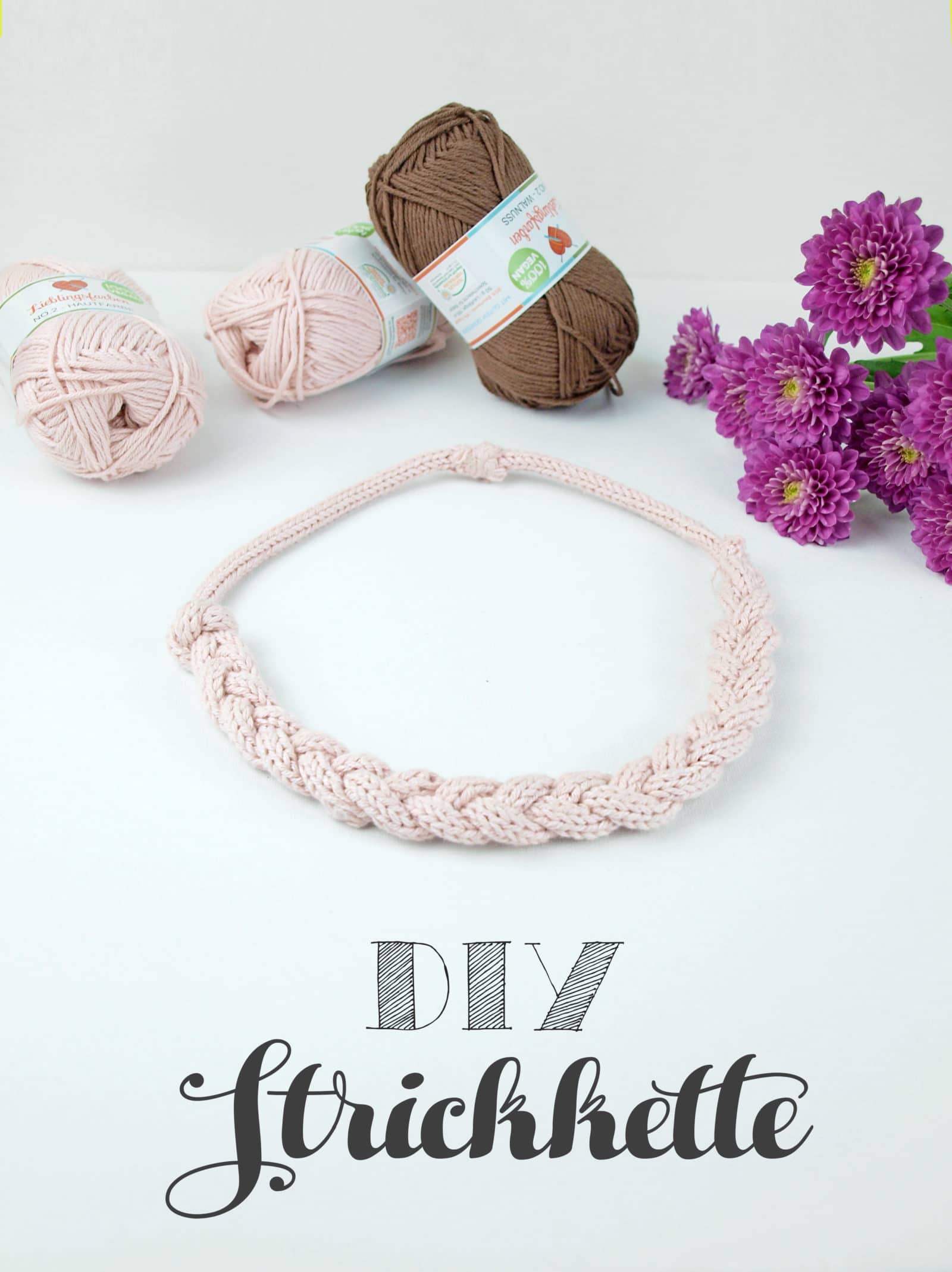 DIY Strickkette aus veganer Wolle
