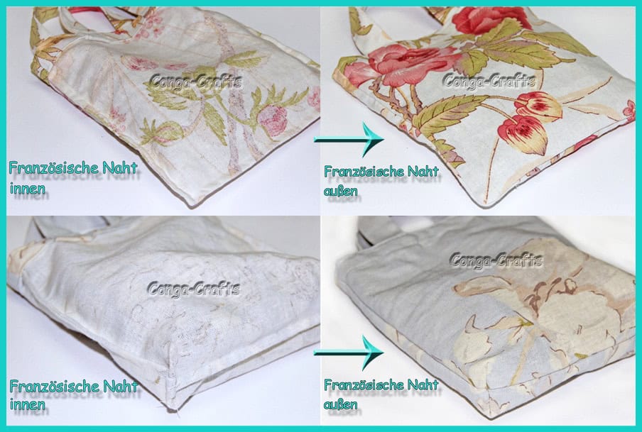 Tasche mit französischer Naht nähen – 2 Varianten