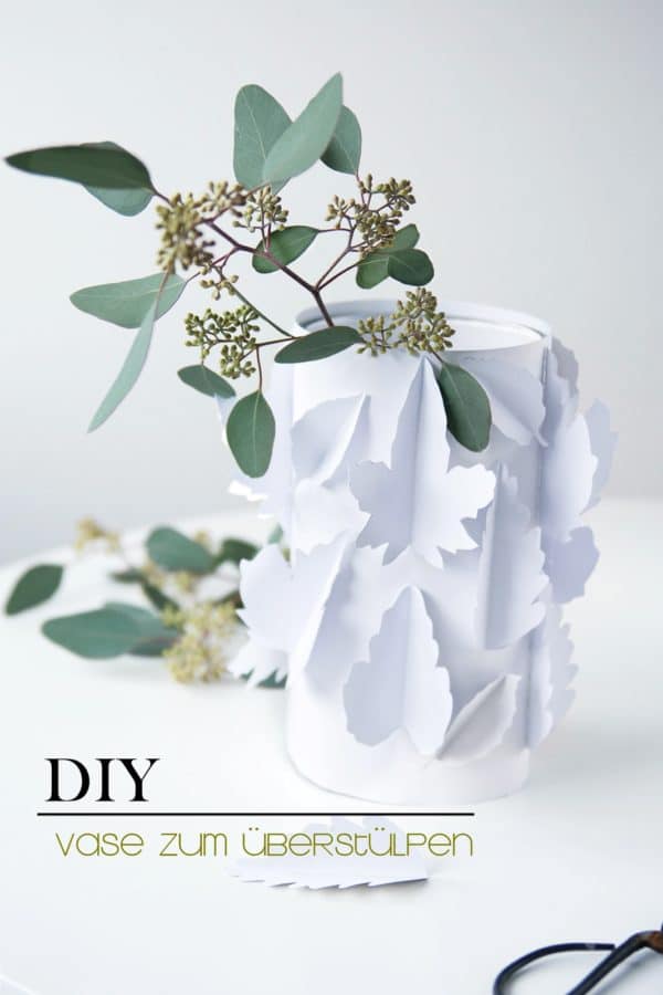 DIY Herbstliche Papiervase zum Überstülpen