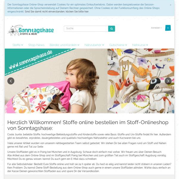 Stoff Online Shop Sonntagshase – Stoffe, Kinderstoffe, Bekleidungsstoffe online bestellen