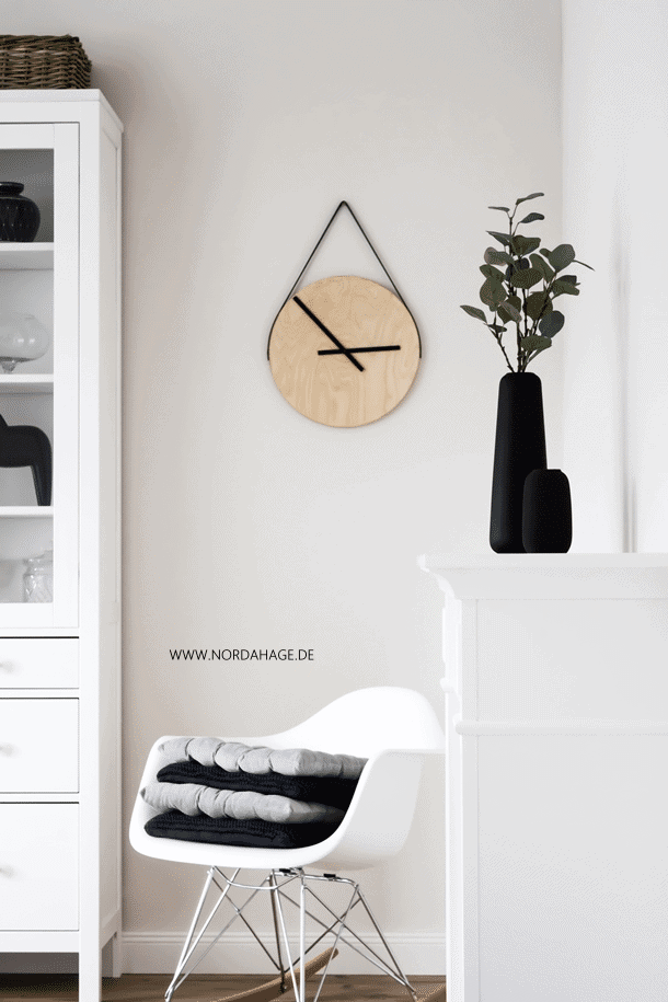 DIY // Holzuhr aus IKEA Frosta Hocker / wooden clock
