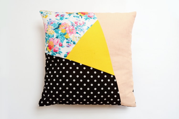 Asymmetrisches Patchwork-Kissen nähen