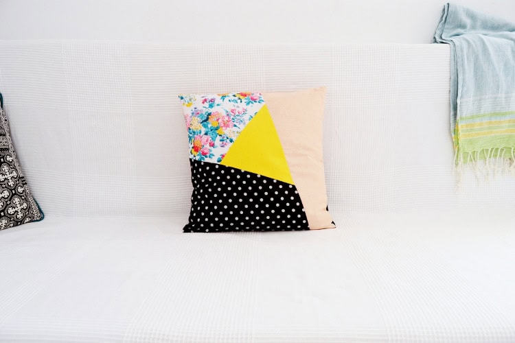 Asymmetrisches Patchwork-Kissen nähen