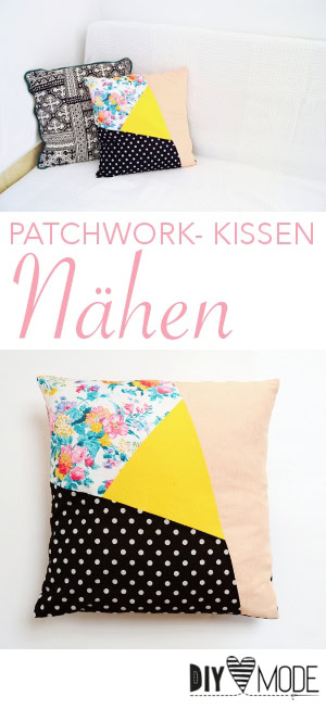 Asymmetrisches Patchwork-Kissen nähen