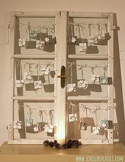 Fensterladen upcycling für den Adventskalender