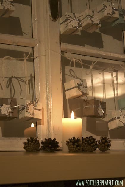 Fensterladen upcycling für den Adventskalender