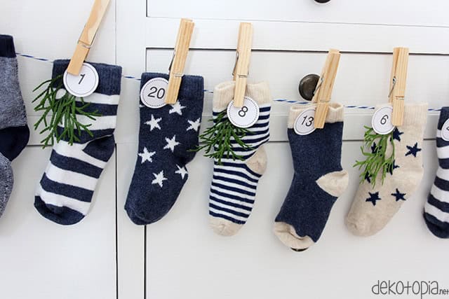 Adventskalender aus Babysocken
