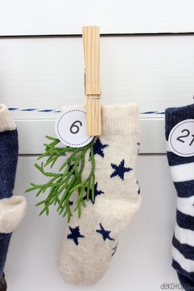 Adventskalender aus Babysocken