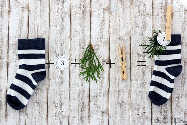 Adventskalender aus Babysocken