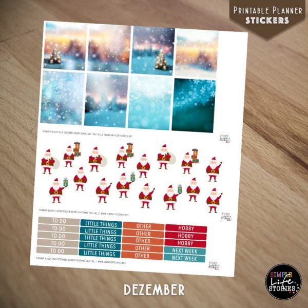 Ausdruckbare Sticker: Dezember