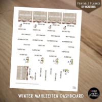 Ausdruckbare Sticker: Winter Mahlzeiten Dashboard