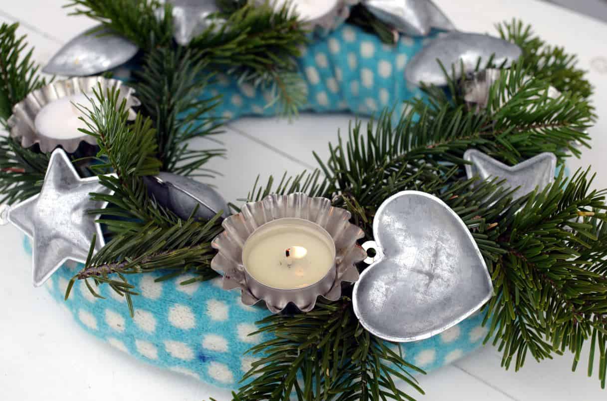 Adventskranz aus Wolle