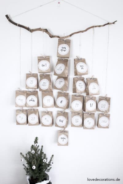 DIY Adventskalender in Tannenbaumform