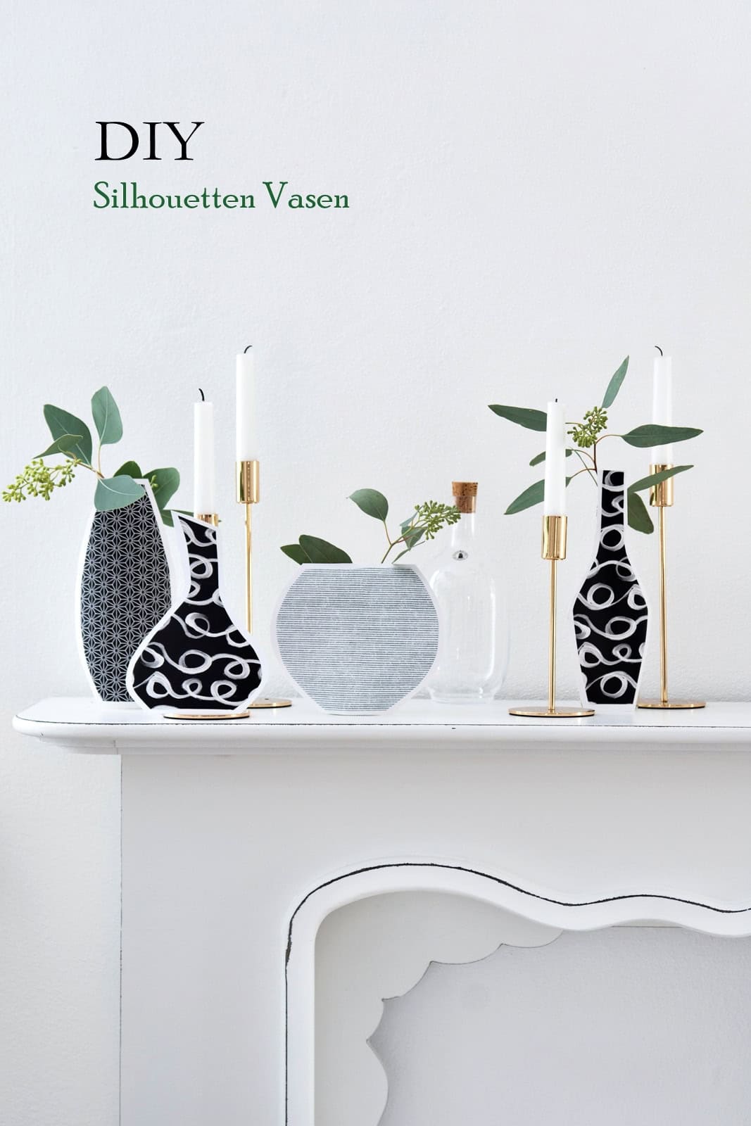 DIY: Vasen Silhouetten aus Geschenkpapier basteln