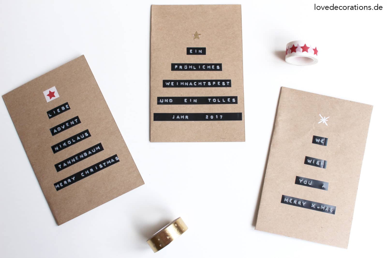 DIY Weihnachtskarte mit Dymo